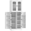 Buffet Vitrine Brackenfield Élégant Rangement Cuisine Blanc 162 cm