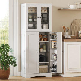 Buffet Vitrine Brackenfield Élégant Rangement Cuisine Blanc 162 cm