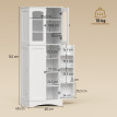Buffet Vitrine Brackenfield Élégant Rangement Cuisine Blanc 162 cm