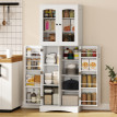 Buffet Vitrine Brackenfield Élégant Rangement Cuisine Blanc 162 cm