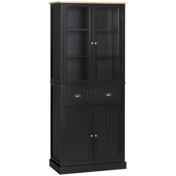 Armoire Ziegelbach Cuisine Contemporaine Élégance Rangements Noir Laiton Vieilli 182 cm