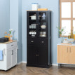 Armoire Ziegelbach Cuisine Contemporaine Élégance Rangements Noir Laiton Vieilli 182 cm