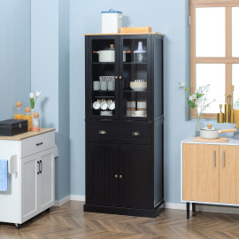 Armoire Ziegelbach Cuisine Contemporaine Élégance Rangements Noir Laiton Vieilli 182 cm