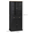 Armoire Ziegelbach Cuisine Contemporaine Élégance Rangements Noir Laiton Vieilli 182 cm