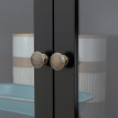 Armoire Ziegelbach Cuisine Contemporaine Élégance Rangements Noir Laiton Vieilli 182 cm