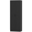 Armoire Zabaleta Style Contemporain Noir Rangement Élégant 2 Portes 4 Étagères