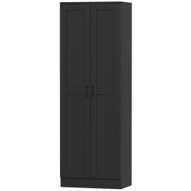 Armoire Zabaleta Style Contemporain Noir Rangement Élégant 2 Portes 4 Étagères