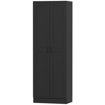 Armoire Zabaleta Style Contemporain Noir Rangement Élégant 2 Portes 4 Étagères