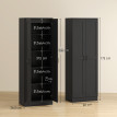 Armoire Zabaleta Style Contemporain Noir Rangement Élégant 2 Portes 4 Étagères