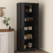 Armoire Zabaleta Style Contemporain Noir Rangement Élégant 2 Portes 4 Étagères
