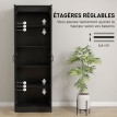 Armoire Zabaleta Style Contemporain Noir Rangement Élégant 2 Portes 4 Étagères