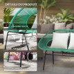 Banc de jardin Albrecht design moderne 2 places vert résine tressée métal confortable