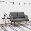 Canapé Jardin Bannio Design 2 Places Rotin Gris Naturel Confortable Résistant