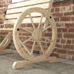 Banc Hildegard Style Charette Rustique Chic 3 Places Bois Naturel Roues Accoudoirs