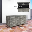 Coffre de rangement Raimundo extérieur design résine tressée 650L gris mixte