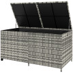 Coffre de rangement Raimundo extérieur design résine tressée 650L gris mixte