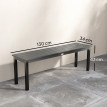 Banc Odile Jardin 2 Places Effet Bois Métal Gris Résistant Extérieur Cosy