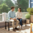 Banc Odile Jardin 2 Places Effet Bois Métal Gris Résistant Extérieur Cosy