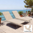 Lot 2 Coussin Chaise Longue Ashwick Résistant UV Confort Beige Clair
