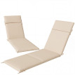 Lot 2 Coussin Chaise Longue Ashwick Résistant UV Confort Beige Clair