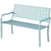 Banc Alcaredo Jardin 2 Places Design Métal Rosaces Bleu Résistant Extérieur