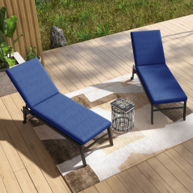 Lot Bernold 2 Matelas Transat Confort Résistant Bleu Extérieur Luxe