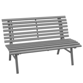 Banc de Jardin Holzbach Design Épuré Confortable 2 Places Gris Aluminium Résistant