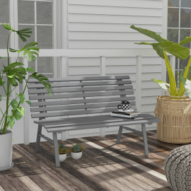 Banc de Jardin Holzbach Design Épuré Confortable 2 Places Gris Aluminium Résistant