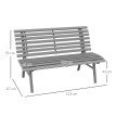 Banc de Jardin Holzbach Design Épuré Confortable 2 Places Gris Aluminium Résistant