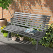 Banc de Jardin Holzbach Design Épuré Confortable 2 Places Gris Aluminium Résistant