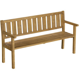 Banc de jardin Réseval robuste personnalisable 3 places couleur teck FSC 360 kg