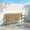 Banc de jardin Réseval robuste personnalisable 3 places couleur teck FSC 360 kg