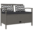 Banc Coffre Gaudioso Rangement Extérieur Confortable Gris 2 Places 160L