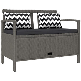 Banc Coffre Gaudioso Rangement Extérieur Confortable Gris 2 Places 160L