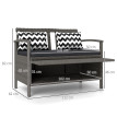 Banc Coffre Gaudioso Rangement Extérieur Confortable Gris 2 Places 160L