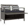 Banc Coffre Gaudioso Rangement Extérieur Confortable Gris 2 Places 160L