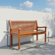 Banc Amoroto 2 Places Extérieur Confortable Bois Peuplier Résistant Marron Clair