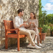 Banc Amoroto 2 Places Extérieur Confortable Bois Peuplier Résistant Marron Clair