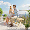 Banc Upperwick 2 Places Assise Lattes Bois Massif Naturel Jardin Terrasse Salon 140 cm