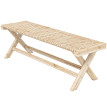Banc Upperwick 2 Places Assise Lattes Bois Massif Naturel Jardin Terrasse Salon 140 cm