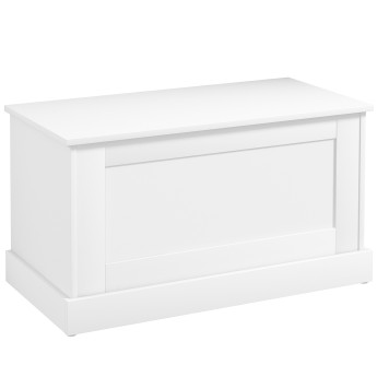 Coffre Cedwyn Rangement Bois Blanc Grand Espace Siège Stable 80x40x45 cm
