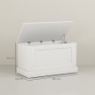 Coffre Cedwyn Rangement Bois Blanc Grand Espace Siège Stable 80x40x45 cm