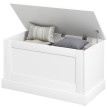 Coffre Cedwyn Rangement Bois Blanc Grand Espace Siège Stable 80x40x45 cm