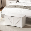 Coffre Fonterada Rangement Intérieur Style Rustique Banc Siège Blanc 100L