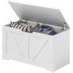 Coffre Fonterada Rangement Intérieur Style Rustique Banc Siège Blanc 100L