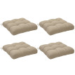 Lot Robladillo 4 Coussins Jardin Capitonnés Confort Kaki Mousse Dense Attaches