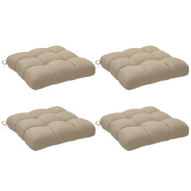 Lot Robladillo 4 Coussins Jardin Capitonnés Confort Kaki Mousse Dense Attaches