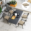 Lot Robladillo 4 Coussins Jardin Capitonnés Confort Kaki Mousse Dense Attaches