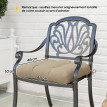 Lot Robladillo 4 Coussins Jardin Capitonnés Confort Kaki Mousse Dense Attaches