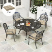 Lot Robladillo 4 Coussins Jardin Capitonnés Confort Kaki Mousse Dense Attaches